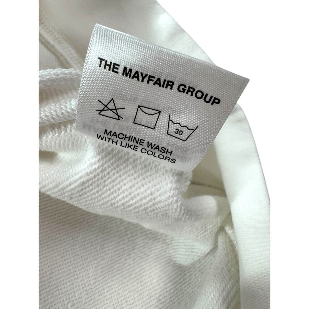 The Mayfair Group Be Nice Sweatshirt Size XS White Pullover Cat Graphic Cotton - Picture 8 of 8